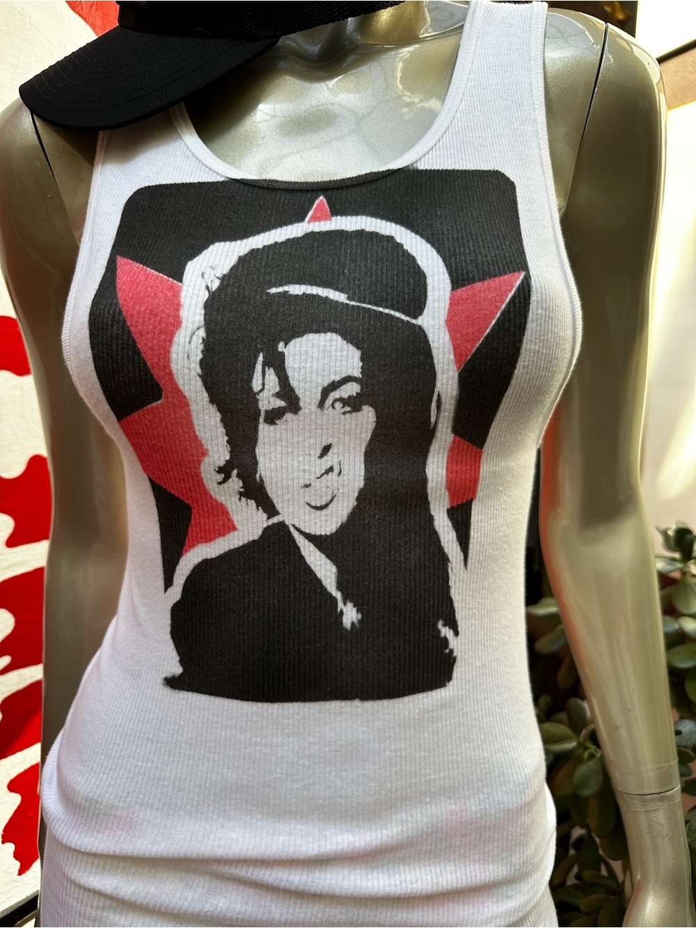⚡️No! No! No! Rehab Amy Winehouse graffiti ribbed tank top rockstar approved M
